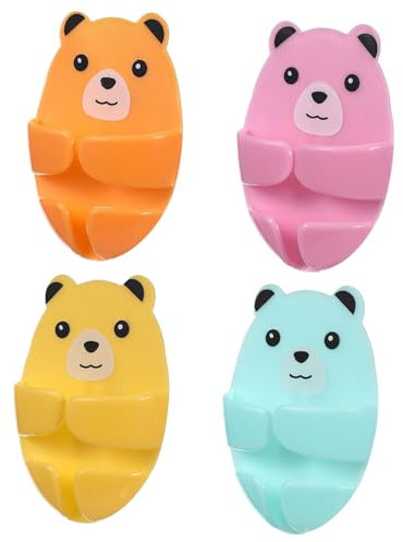 Gadpiparty Crochets Adhésifs Pour Prises Électriques 7.6X5.4X2 Cm Supports Muraux Sans Perçage Pour Organisation De Câbles En Cuisine Avec Design Ours Cartoon