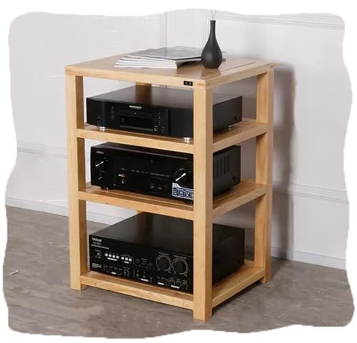 Hifi-Rack, Medienständer aus Massivholz, Eck-Medienaufbewahrungsschrank, 2/3/4-stufiger AV-Schrank, bodenstehende Stereo-Aufbewahrungsregale, Stereo-Ständer, Audio-Rack für den Theater-Aufnahmeraum