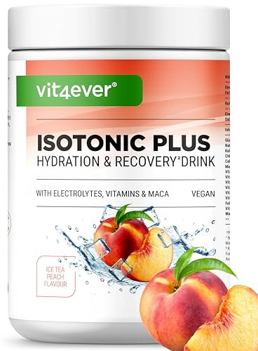 Isotonic Plus Drink - 1050 g Bevanda isotonica in polvere - con carboidrati, elettroliti, vitamine e maca - Formula idratante e rigenerante - vegana (Peach Iced Tea)