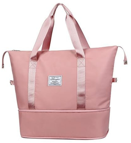 Moxeupon sportväska vikbar resväska handbagage väska weekender bag simväska vattentät resväska bärväska med flera fickor för sportiga, rosa, Siehe Beschreibung, Se beskrivning