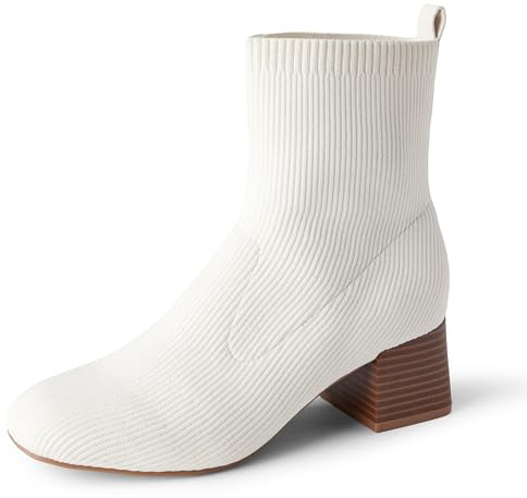 Amazon Essentials Bottines En Maille Extensible Femme, Ivoire, 43 EU