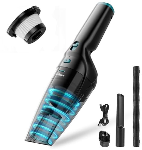 HOMEKANE Handheld Vacuum Cordless 9500PA Powerful Suction Lightweight Small Vacuum Cleaner with 25-30Mins Long Runtime Car Vacuum Rechargeable for Car Home