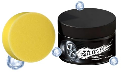 Brillo Para Neumáticos De Coche,50 G Para Neumáticos | Limpiador De Con Esponja | Para Coche Y Moto Cuidado Diario Detallado Fin De Semana Mantenimiento Rutinario Tras Lavado Y Vacaciones