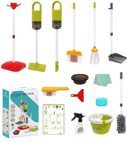 Juego De Limpieza para Niños | Suministros De Juego Educativos Realistas, De Tareas del Hogar - para Niños Y Niñas Preescolares Vinculación Familiar Actividades