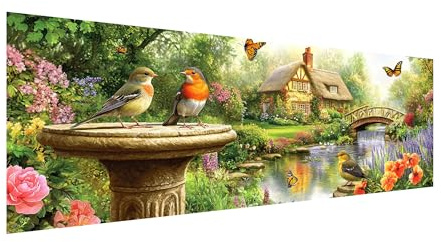 MOMAKA Stor Diamond Painting Kits Fåglar för vuxna, gör-det-själv 5D DIY Diamantmålningssatser Blomhus Full Drill for Beginners, Rund Borr DIY Crystal Picture Art for Home Wall Decor 30x80 cm