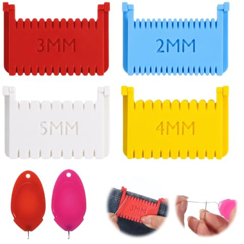 SULIKJHUI 6Pcs Clip-On Sewing Ruler Set, Hand Sewing Guide