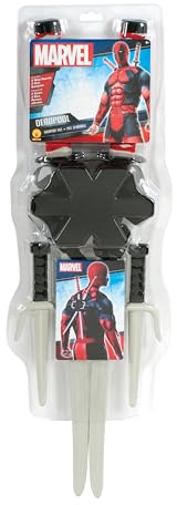 Rubies Kit Armas Deadpool para Adultos, 2 Espadas con 2 SAIS y Mochila, Accesorio, Complemento para Disfraz, Unisex, Talla única, Licencia Oficial Marvel para Cosplay, Fiestas, Despedidas y Carnaval