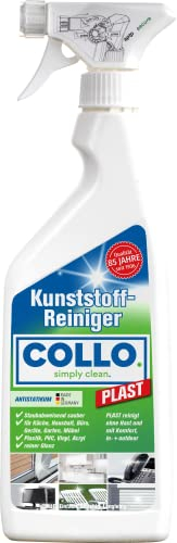 COLLO PLAST Kunststoffreiniger [500 ml] - Reiniger für Plastik mit staubabweisender Wirkung - verhindert antistatische Aufladung - Drinnen und draußen anwendbar - Für Fensterrahmen, Stühle, Gartenmöbel und mehr