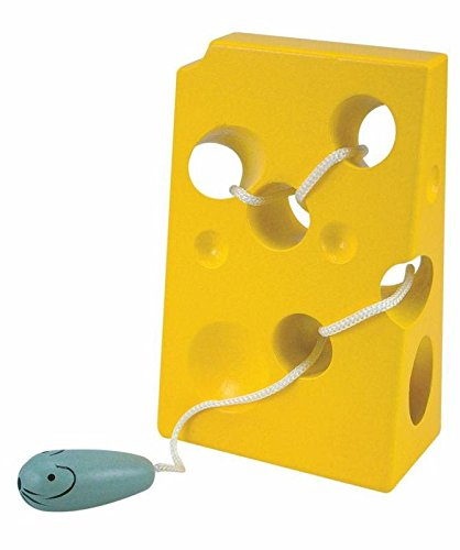 Woodyland 11 x 17 cm Didaktisches Spielzeug Schnürung Käse und Maus