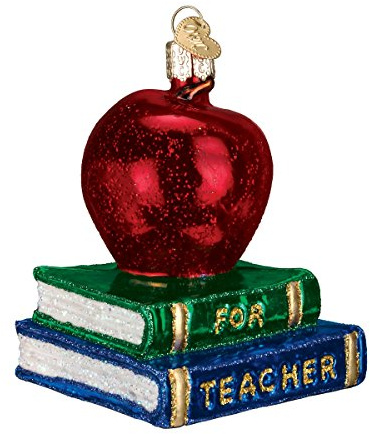 Old World Christmas Teacher Gifts Glass Blown Ornaments for Christmas Tree Apple