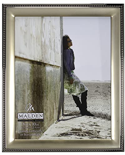 Malden International Designs Classic Gold Metal With Silver Beads 2-Tone Picture Frame, 8x10, Gold