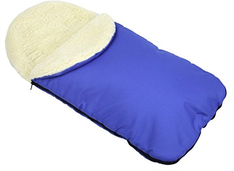 Rawstyle Universal Winterfußsack aus LAMMWOLLE (Blau) für Babyschale z.B: Maxi-Cosi, Römer etc. Wintersack Fußsack Wolle NEU