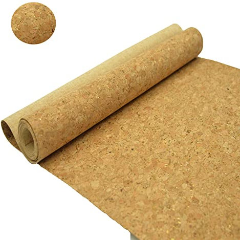 SorenCut Korkstoff zum Nähen: Naturkork und Gold verzierter Bastelstoff, Glitzerstoffrolle, 32,5 x 132,7 cm, für Ohrringe und andere Bastelprojekte