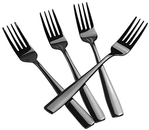 Teyyvn Set of 12 Stainless Steel Table Forks, Black Dinner Fork