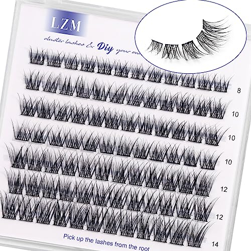 LZM Künstliche Wimpern, 8 – 14 mm, natürliche künstliche Wimpern, C Curl, handgefertigt, künstliche Wimpern, weich, DIY Wimpernverlängerung, wiederverwendbar, Falsche Lashes (Mond)