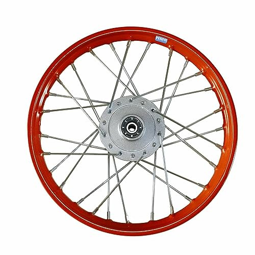 HMParts Llanta de acero de 14 pulgadas delantera roja adecuada para casi todos los modelos con eje de 12 mm Dirt Bike, Pit Bike, XMOTOS, Motocross (rojo)