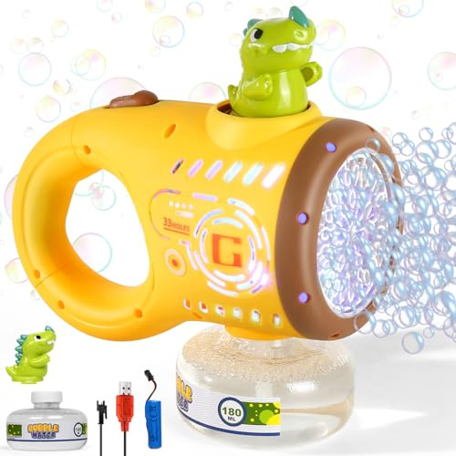 Dolanus Toys for 3-8 Year Olds Kids Boys: Dinosaur Bubble Gun Bubble Machine for Kids Gifts for 3 4 5 6 7 8 Years Old Boy Birthday Toy for Kid Toddlers Ages 4-6 Outdoor Garden Party Toys Bubble Maker