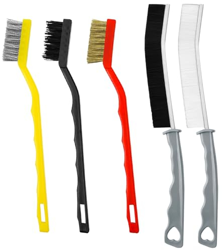 5 Piezas Cepillo Limpieza Hogar, Nuevo Multifuncional Gap Cepillo，Cepillo Limpieza hogar y Cocina, Cepillo de Limpieza de Grietas de Cerdas Duras, para Cuarto de baño, Ventana, Azulejos, Grifo
