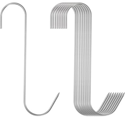 sourcing map 8 ganchos para carne de 7 pulgadas, acero inoxidable 304, ganchos de carnicero en forma de S, ganchos para colgar ahumar, asar costillas de res (carga máxima de 11 libras)