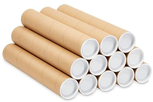 indigo Postal Tubes Kraft Mailing Cardboard Tubes (Pack of 10 330mm x 50mm x 1.5mm)