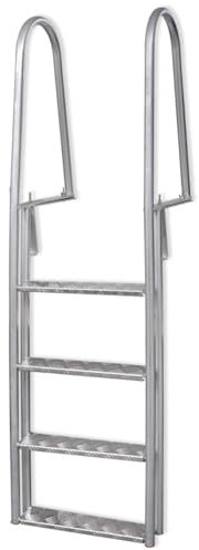 Juroupi Scala 4 Gradini Scalini per Piscina Banchina Alluminio 167 cm Scaletta
