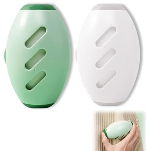 HAMKU 2 Pièces Rouleau Poils Animaux,Rouleau à Peluches Réutilisable,Rouleau à Peluches Pour Poils d'Animaux,Enlever Peluche Vetement Anti Peluche,Pour Vêtements,Lit,Tapis (Blanc + Vert)