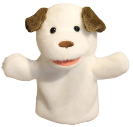 Milageto Marionetta da Mano, marionetta interattiva, realistica, con scherzi, Morbida Peluche, Giocattolo, Testa, Guanti, Regalo per Bambini, Centro, Cane