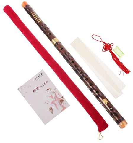 ibasenice Flauta de Bambú Marrón para Estudiantes con Tono Preciso y Diseño Cómodo, Instrumento Tradicional Ligero Adecuado para Aprendizaje y Presentaciones