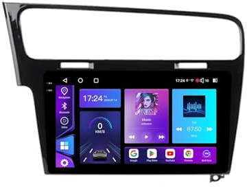 Android 15 9 tum 2 DIN-bilradio med pekskärm för VW Golf 7 MK7 GTI (2012–2020) med backkamera, CarPlay, Bluetooth, FM RDS, GPS, SWC, 4G WiFi, 8+256 GB ljudsystem