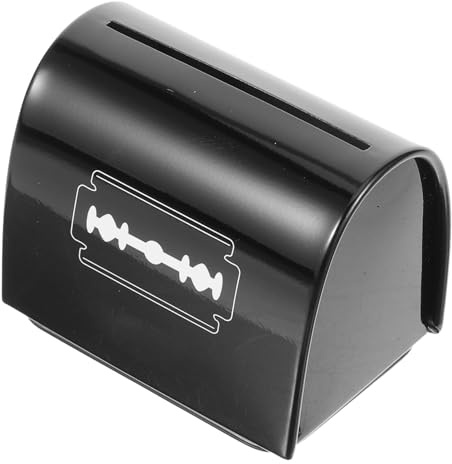 IMIKEYA Caja Portátil de Eliminación para Cuchillas de Afeitado en Acero Inoxidable, Estuche Compacto y Seguro para Barberías y Uso Doméstico, Contenedor Resistente para Desecho