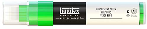 Liquitex 4610985 Professional Paint Marker, Acrylmarker mit hochpigmentierte Acrylfarbe auf Wasserbasis für den Innenbereich & Außenbereich, breite Spitze - Grün fluoreszierend