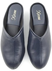 Kosma Menorca Pantuflas de Piel de Estar por casa (38, Azul Marino)