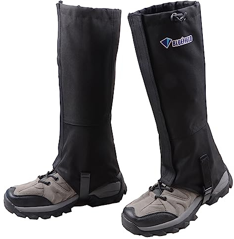Azarxis Hiking Gaiters for Outdoor Camping Running Walking Backpacking Women Men Ankle Leg Guard Boot Legging Cover Snow Lightweight Waterproof Durable Wrap Mountain Hunting (Black, XL)