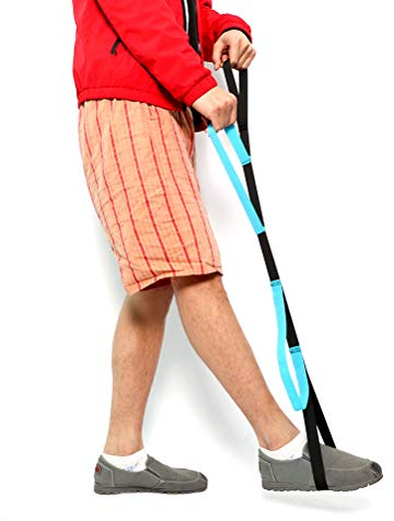 Healifty Beinheber, 102 cm Langer Beinhebergurt, Blau Beinheber für Patienten, Beinlifter mit Weichen Griffen für Gehübungen, Fußheber zum Einfachen Ein- und Aussteigen aus dem Bett, Rollstuhl