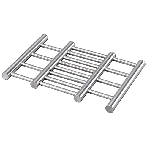 COM-FOUR® Sottopentola di alta qualità in acciaio inossidabile - sottopentola per pentola, padella, teglia e wok - allungabile circa 22-38 x 20 x 1,8 cm (1 pezzo)