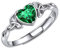 ChicSilver Ewigkeit Zirkonia Ring Damen Silber 925 Keltischer Knot Ring Verstellbar Herz Smaragd Ring mit Stein Bling Geburtstein Ring Herz Fingerring Trauringe Promise Ring Schmuck für Geburtstag