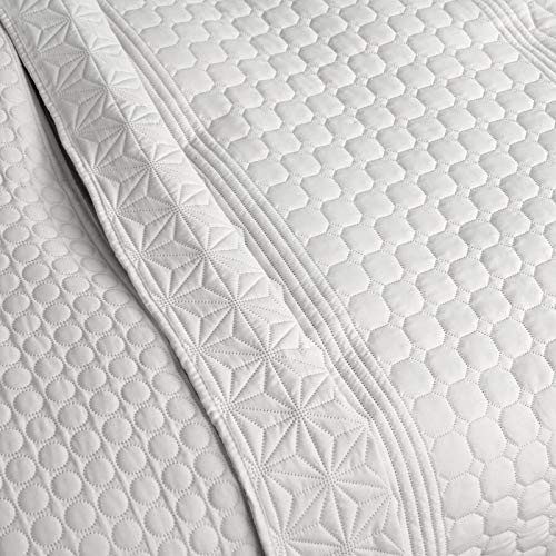 HOMELEVEL Couvre-lit et canapé Jeté de lit Jeté de canapé-lit Jeté de couverture XXL (170 cm x 220 cm, à motifs blancs)