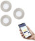 EGLO connect.z Smart-Home 3er-Set LED Bad-Einbaustrahler Fueva-Z, Ø 85 mm, ZigBee, App und Sprachsteuerung Alexa, warmweiß-kaltweiß, dimmbar, 3 Metall Einbauspots nickel-matt, IP44