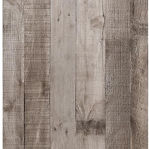 Yangfix Papel Tapiz Autoadhesivo con Efecto Madera Marrón y Gris 44,5x500cm Papel de Contacto Extraíble de Vinilo Impermeable Rollo de Adhesivo de Pared para Puerta Mesa Armario