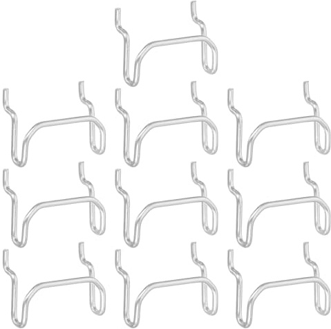 sourcing map 10 ganchos para tablero de clavijas, portavasos de acero inoxidable, gancho de exhibición de tablero de clavijas, organizador de metal para colgar, accesorios para garaje, oficina,