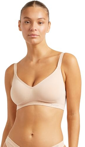 Boody Women’s Wireless Full Bust T‑Shirt Bra | Bras for Women | Seamfree Comfort Bamboo Padded Bralette | 2‑in‑1 Adjustable Straps
