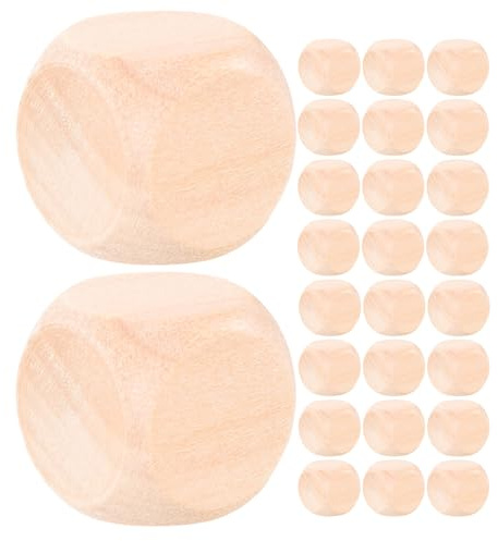 TOBBOMEY 50 pezzi Dadi in Legno con Angoli Arrotondati Blocchi Grezzi per Giochi da Tavolo Artigianato DIY Insegnamento e Feste Cubi Lisci e Sicuri per Lavoretti Creativi