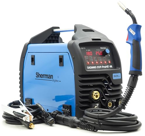 Sherman DIGIMIG 209 ProHIT MIG MAG Saldatrice sinergia 200A - 4 rotoli Inverter - 3 in 1 Saldatrice a gas di protezione per alluminio, acciaio e filo di riempimento (senza gas) - saldatura punti