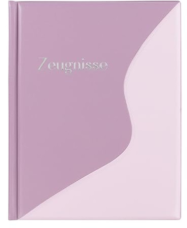 Idena 22086 – Certifikatmapp med 12 genomskinliga fodral, dokumentmapp A4, ogenomskinlig bok i pastelllila, mapp för certifikat, dokument och mycket mer.