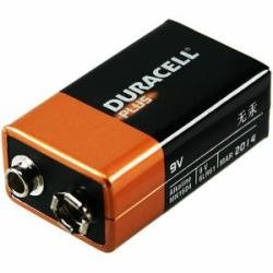 10 batterie alcaline Duracell Plus 9 V.
