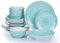Waterside Fine China 16 Piece Aqua Splash Spin Wash Dinner Set, 5973