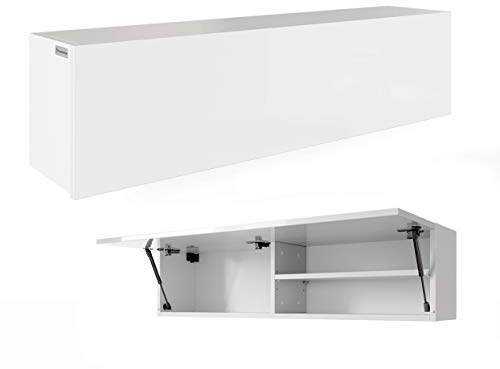 RODRIGO Badschrank Badmöbel Badezimmer Hängeschrank Schrank Hänger Hochglanz 80cm 120cm 160cm 200 cm 240 cm (korpus matt weiß + weiß matt, 120x30x25 (L/H/B))