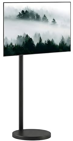 Spacetronik Mobiler TV Ständer Schwarz Rollbar für 17–43 Zoll Monitor & Fernseher, Mobiler TV Standfuss höhenverstellbar mit 360° Drehung, Kabelmanagement & Federmechanismus, VESA, Traglast 17kg
