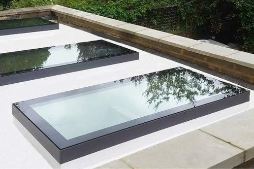 Infinity Rooflight Framed Fixed Flat Roof Light Skylight Roof Window Flat Lantern Double Glazed Rooflight Toughened Glass Argon Gas Filled Clear Sky Light 1000 x 2000