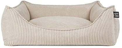 Mypado Cord Hundebett Cordula edel samtig und weich Gr. L Füllung Visco-Schaumstoff, Farbe Creme